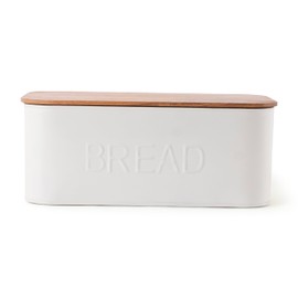 Bread Box with Wooden Lid – Stylish & Durable Bread Storage Container for Fresh Bread, Pastries, and Baked Goods – Keeps Breads Fresher for Longer by LuxeDesigns