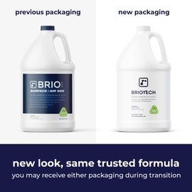 BRIOTECH Surface/Air 500, Pure Hypochlorous 500 PPM for ULV Foggers Sprayers & Humidifiers, Professional Cleaner Deodorizer for Dental, Offices, Schools, Homes, Peroxide Free, 1 Gallon Refill ea, 2 ct