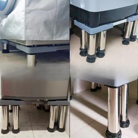 Mini Fridge Stand, Universal Stand Base w/ 23.6''x 23.6'' Silicone Mat Adjustable 15.75" to 23.6'' Washing Machine Pedestal Mini Fridge Drip Pan for Fridge, Washer, Dryer