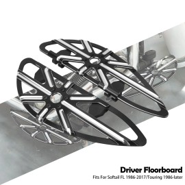 YHMTIVTU Driver Floorboards Footboards For Harley Touring Street Glide FLHX FLTR Gauge