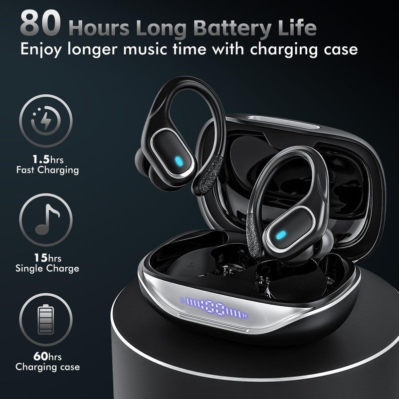 Wireless Earbuds Bluetooth Headphones 80Hrs Playtime Ear Buds IPX7 Waterproof