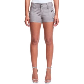 YMI Jeans Women's Low Rise Poplin Cargo Shorts, Smoke, 11