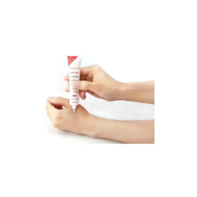 Crema Anti Acné Natural Con Extractos De 9 Plantas Y