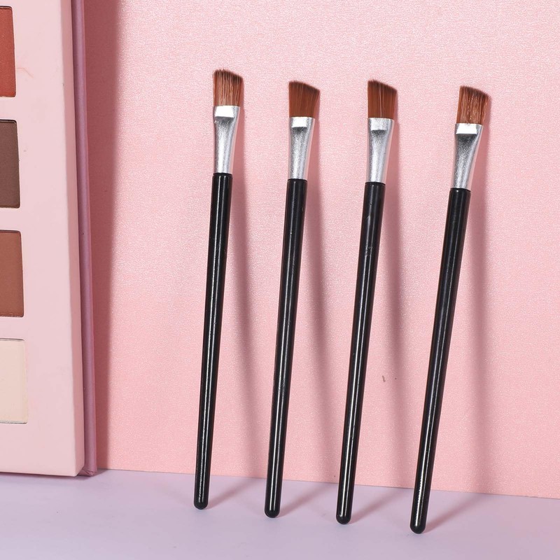 50 Pieces Angled Eyebrow Brushes Brow Tint Brush Flat Tapered