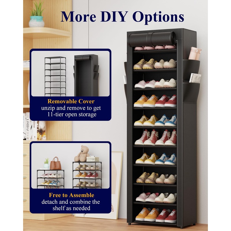 Kitsure Shoe Rack - 10-Tier Large Capacity Shoe Organizer Shelf