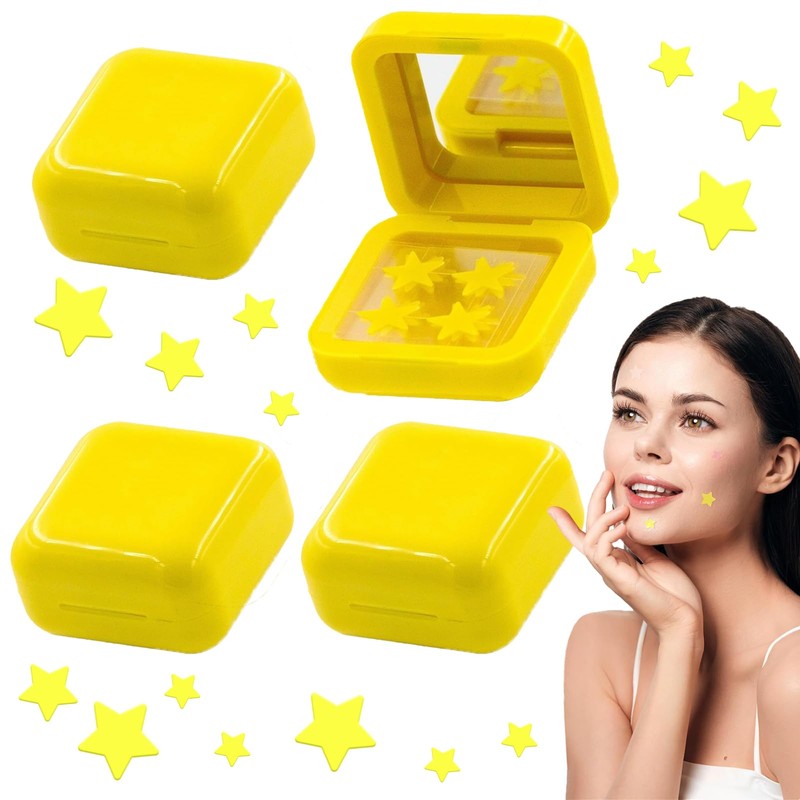 Parches para Acné Estrellas,4 Cajas Parches para Acne Hidrocoloide,Estrellas Pimple