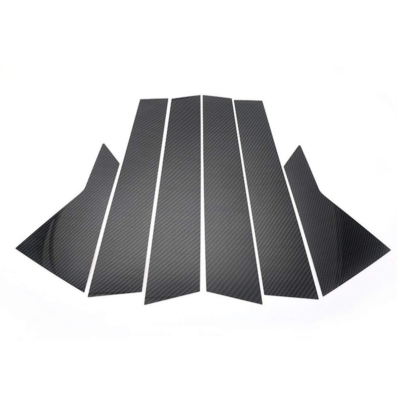 BOLTRY Automobile Carbon Fiber Print Chrome Door Window Pillar Post