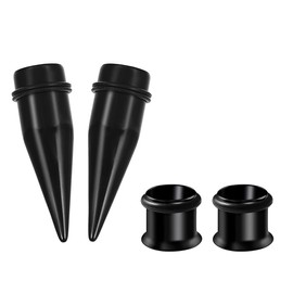 7/16“(11MM) 2 Pairs 316L Steel Tapers and Tunnels Ear Stretching Kit Single Flare Plugs Flesh Tunnel With O-rings, Stainless Steel, no gemstone
