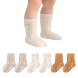 HAYAHARU Baby Socks, Set of 3, Baby Socks, Plain, 100% Cotton, Newborn Gift, Present, Baby Shower, Breathable, Soft, Non-slip, Spring, Summer, Autumn, 3.0 - 6.3 inches (8 - 16 cm), c