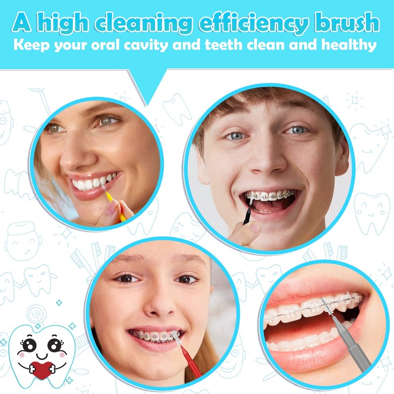 modacraft 120Pcs Interdental Brush 6 Sizes Braces Brush Toothpicks with