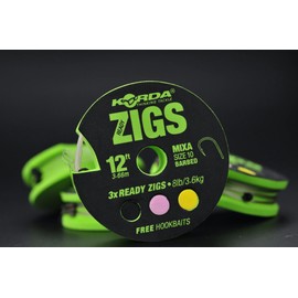 Korda Ready Zig B 12ft Rigs Barbless