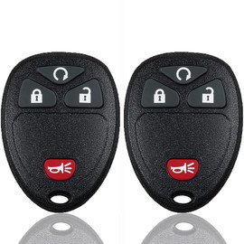 Lehicriar Keyless Entry Remote Car Key Fob Compatible with Chevy Silverado Avalanche Captiva Tahoe Traverse, GMC Sierra Acadia, 4 Buttons 2007-2015 Remote Start Replacement OUC60221/OUC60270 (2 Packs)
