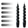 7.3Inch Black Spiral Taper Candle, Blue Candle Sticks Twisted Candles