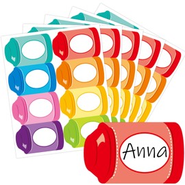 120Pcs Back to School Crayon Name Tags Sticker Classroom Decorations Self Adhesive Desk Name Plates Label Colorful Crayon Themed Classroom Bulletin Board Decor for Kid Teacher School Nursery Supplies