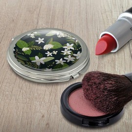 Jasmine Flowers Compact Travel Purse Handbag Makeup Mirror