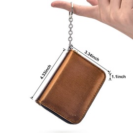 HerriaT RFID Blocking Credit Card Wallet Compact Vegan Leather Card Case for Women Men