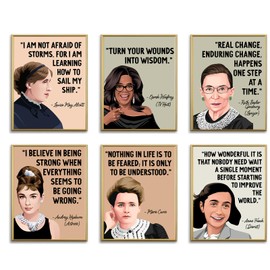 6 Pcs History Classroom Decorations - Inspirational Posters for Classroom, Women in History Posters for Classroom High School,History Classroom Decor, History Teacher Decor