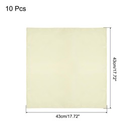 sourcing map 10pcs Cloth Napkins Beige Satin Table Napkins Polyester Square Bright Table Napkin Fabric Table Napkin for Event Wedding Party Table Decoration,17x17 Inch