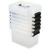 Guankan 6-Pack 5 Quart Clear Plastic Storage Box, Small Latching