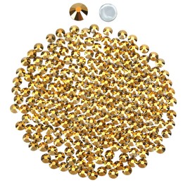 Novani Hotfix Rhinestones, Gold, Round, SS20/4.8MM, 1440pcs, Glass