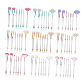 Mikinona 7pcs Crystal Makeup Brush Set DIY Empty Handle Brush Set for Women Professional Powder Brush Cosmetic Tool Makeup Set Crystal Handle Brush Set