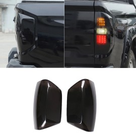 car-attention 2X For Toyota Tundra Smoked Tail Light Lamp Cover Guard Trim Frame Bezel 2017-21