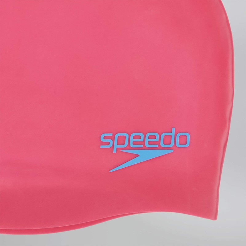 Speedo Girls Swim Cap, Pink/Blue, Junior