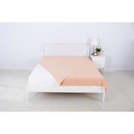 SILLY LEGACY Reversible Waterproof Protective Cover or Liner for Bed or Couch, for Dogs and Cats (Twin 82 x 55, Peach)