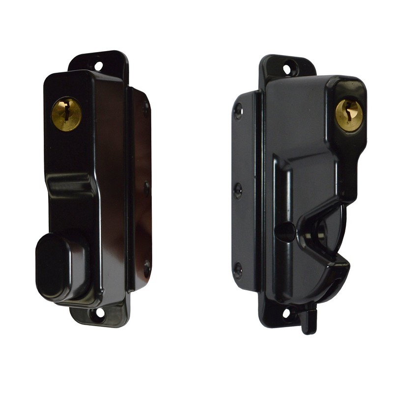 Keystone Black Zinc Diecast Metal Key Lockable Latch | 2-Sided