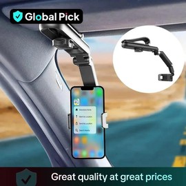 Rotatable Car Sun Visor Phone Holder, Universal Multifunctional Car Phone Holder, Car Interior Accessories for iPhone 7 Inch Support Telephone, Cell Phone Car Mount, Car Phone Stand