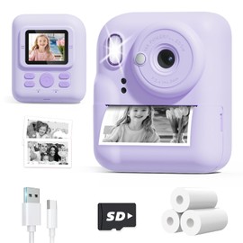 YORKOO Instant Camera 1080P Toy Digital Camera Children's Camera with 32GB SD Card, Dinosaur Gifts for Girls and Boys 3 4 5 6 7 8 Years Birthday Christmas