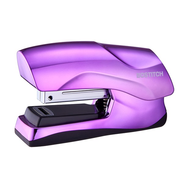 Bostitch Office Heavy Duty Stapler, 40 Sheet Capacity, No Jam, Half Strip, Fits into the Palm of Your Hand, For Classroom, Office or Desk, Metallic Purple