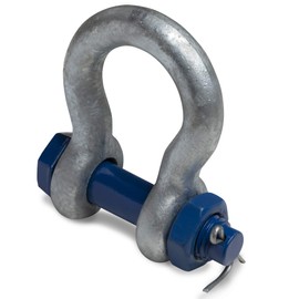 HEAVYTOOL Shackle Curved Steel High Strength 1.0 t with Bolt, Nut and Cotter Pin (Pack of 2) Heavy Duty Shackle Industrial Shackle Round Shackle High Strength Shackle