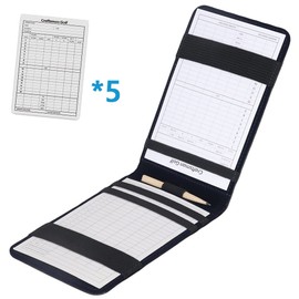 CRAFTSMAN Golf Scorecard Holder Scorecard Case Scorecard Cover Scorecard Cover Scorebook Cover with Flage Embroidery Premium Synthetic Leather Black