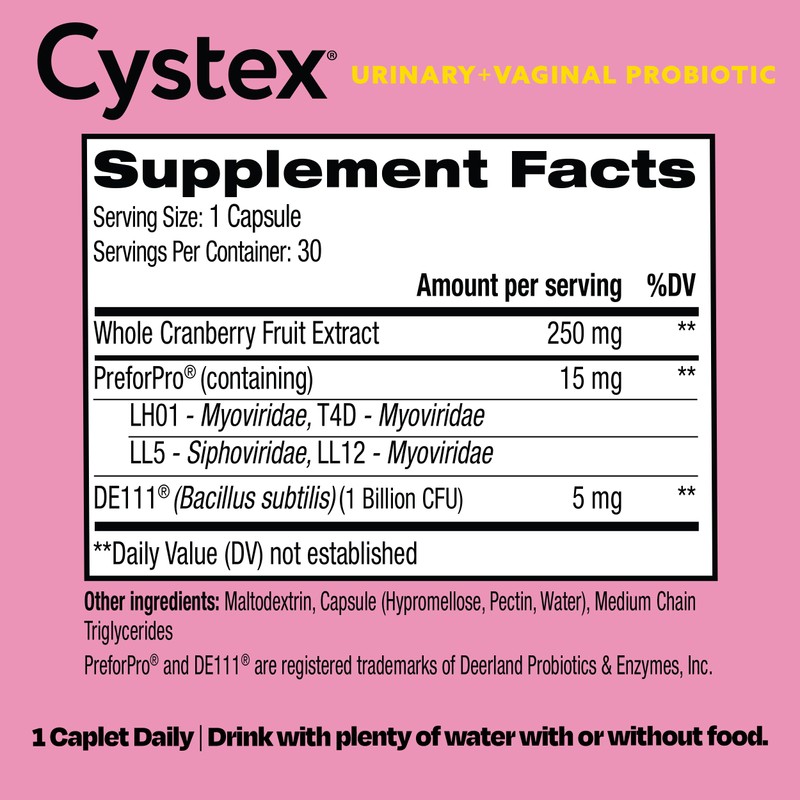 Cystex 3-in-1 Urinary Tract Probiotic for Women - Fast-Acting UTI