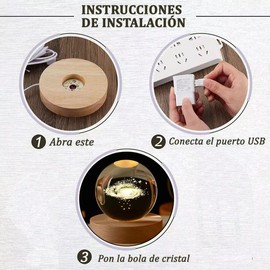 Cloeey Future Esferas Decorativas de Cristal, 3D Esfera Crystal Glass Ball, Adecuado como Luz de Noche y Lampara de Mesa de Noche, Decorar La Habitación, Regalos Navideños para Niños (Príncipe)