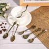 6 Pcs/Set Vintage Carved Coffee Spoons Teaspoons Retro Zinc Alloy