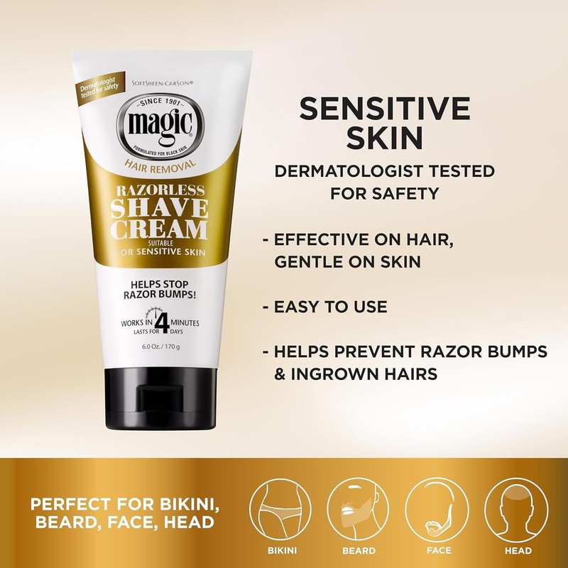 Magic Shave Razorless Cream Shave, Bald Head Smooth Head Maintenance,