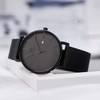 BUREI Men's Watch Brown Leather Strap Analog Date Display Quartz