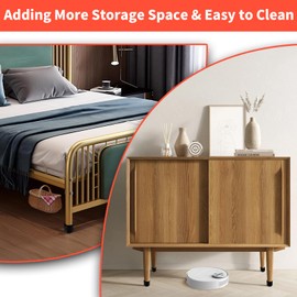 ZDDLOINP Bed Risers 2 Inch, Round Furniture Risers with Adsorption Non-Slip Suction Cups Bottom, Bed Risers Heavy Duty Table Risers Keep Bed, Sofa, Desk, Dresser from Moving (12 Pack,Black)