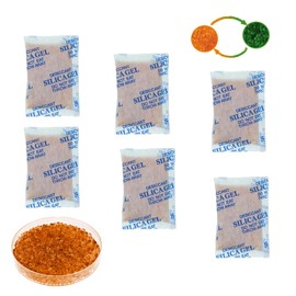 Caiyloxn Silica Balls Orange 10 g x 25 Pieces Silica Gel Bags Regenerable Desiccant Orange Beads Moisture Indicator Dehumidifier for Wardrobe Car Dehumidifier