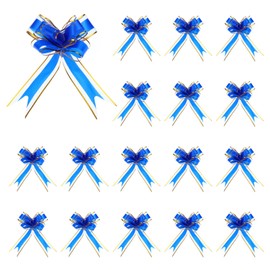 uxcell 50pcs Dark Blue Pull Bows 5.9 Inches Wide Large Ribbon Gift Bows for Gift Wrapping Gift Baskets Decor Wedding Parties Birthday Florist Packaging and Decoration