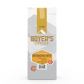 Boyer's Coffee Butterscotch Toffee Coffee, Light Roast Flavored Coffee, Whole Bean, 2.25lb Bag (1-Count)