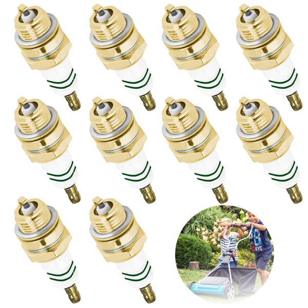 Pack of 10 Lawn Mowers Spark Plug Improve Fuel Efficiency,
