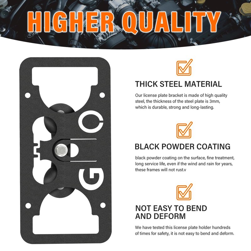 Front Bumper Tow Hook License Plate Mount Bracket Compatible with