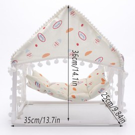 AIMALL 1pc Pet Tent with Hammock for Dutch Pigs Hamsters Rabbits Hedgehogs 13.7 x 9.84 x 14.1in Breathable Cotton Shelter Four Seasons Use