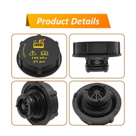 SYudwen Coolant Reservoir Cap, Radiator Expansion Tank Cap Compatible with Ranger Expedition Explorer Transit Focus Mustang Fusion Escape F150 F250 F350, Replaces OE# DG93-8101-AA, 3M5H810-OAC