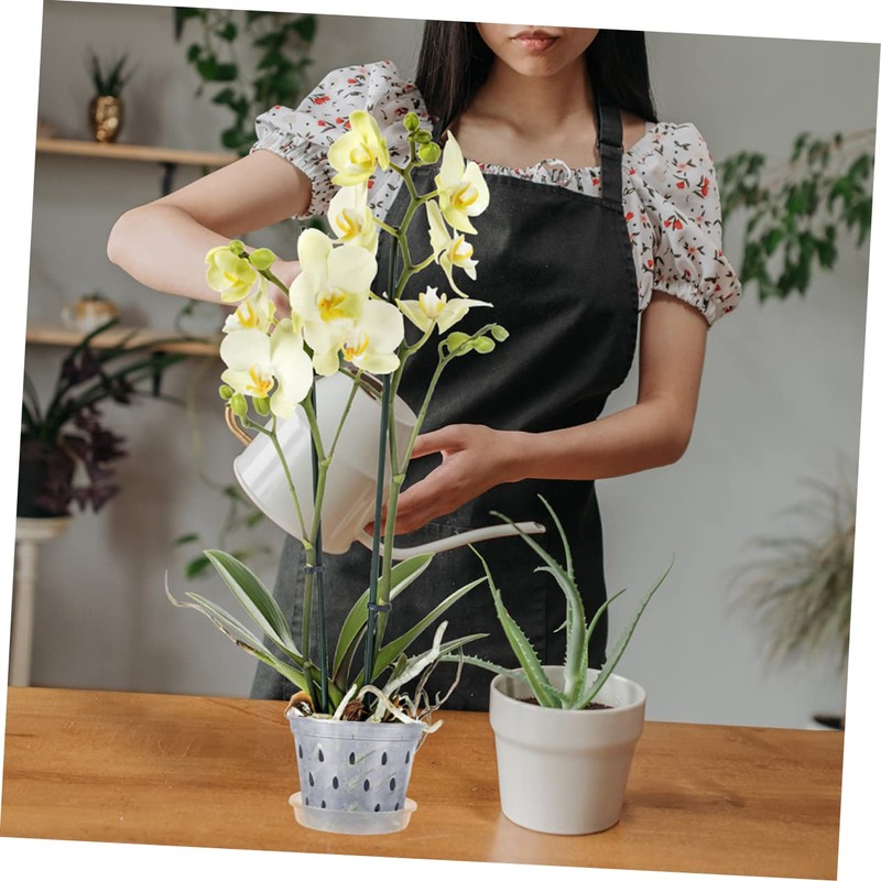 Abaodam 2 Sets Clear Plastic Orchid Pots of Breathable Planters