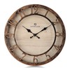 Lafocuse Silent Bronze Rustic Farmhouse Wall Clock with Raised 3D