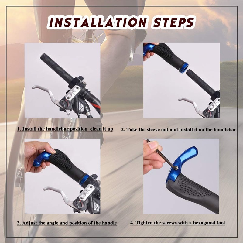 VOANZO Bicycle Handlebar Grips, Ergonomic Design Rubber MTB Mountain Bike